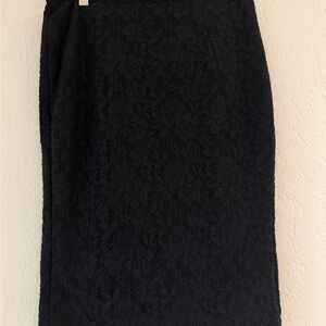 Zara Black Floral Lace Pencil Skirt